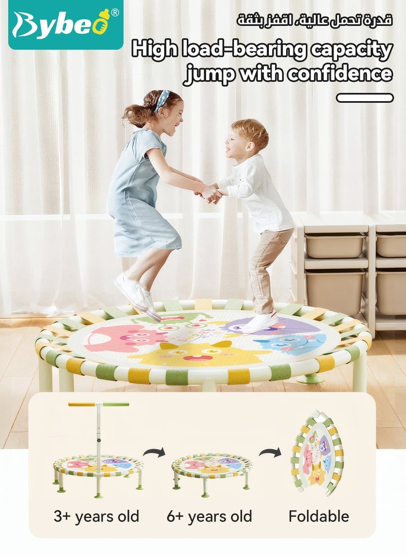 Bybeo 40" Kids Trampoline, Foldable Baby Jumper with Handle, 3 Height-Adjustable Toddler Trampoline With Large Bearing for Indoor & Outdoor, Kids Jumping Toy, Children Bouncer, Max Load 250KG - Image 3